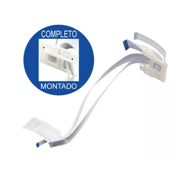 Kit Acompanha: 1 - Cabo Flat Da Cabeça 1 - Cabo Flat Do Sensor Do Carrinho ATENCÃO ESSE CABO JA VAI MONTADO COM A PRESILHA Peça Novas Compatível Epson L210 L220 L355 L365 L375 L380 L455 L555 L565